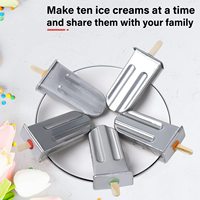Lot de 6 moules à sucettes glacées en acier inoxydable à tête ronde avec support Moule à sucettes en acier inoxydable