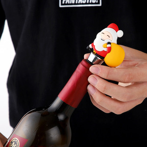 Pvc Cartoon Christmas <b>Wine</b> Stopper Food Grade Alloy Sealing Bottle Plug Gift - Product Image 5