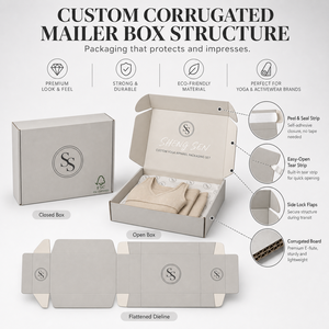 Boîtes d'expédition en carton ondulé personnalisées, boîtes d'emballage durables pour le commerce électronique avec logo, boîtes de courrier rembourrées protectrices - Product Image 4