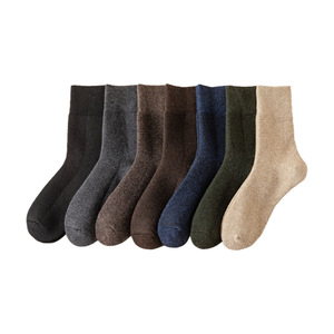 Men's Wool Socks Solid Color Thickened Mid Calf Thermo Winter Socks For Cold Weather - Product Image 5
