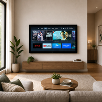 Televisor LED Inteligente Android 4K con Espejo, Diseño Rectangular Moderno Personalizado, Full HD, 65 Pulgadas, para Hotel, Villa, Baño, Dormitorio, Sala de Estar, Chimenea