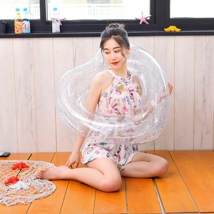 Heart Shaped <b>Inflatable</b> Swimming Ring Thickened PVC 0.20mm Solid Color For <b>Pool</b> Water Park Adult Unisex <b>Float</b> - Product Image 4