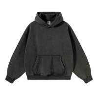 Sudaderas con capucha personalizadas para hombre, de 365 g/m², con lavado ácido, estilo vintage desgastado, talla grande, con borde sin rematar, de forro polar, estilo oversize, para streetwear.
