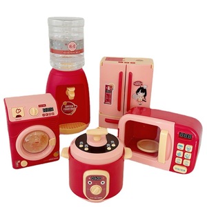 Nueva gran oferta de alta calidad rosa/azul <span class=keywords><strong>horno</strong></span> <span class=keywords><strong>microondas</strong></span> simulado Mini juegos de juguetes de cocina para niños Mini electrodomésticos herramienta de cocina - Product Image 1