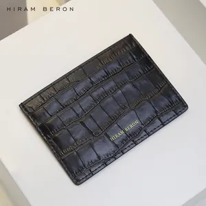 Hiram Beron男士定制标志奢华皮革卡座批发