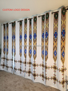 Ensemble de rideaux de salon traditionnels éthiopiens et érythréens personnalisés pour la fête de mariage, anniversaire, 3 pièces - Product Image 2