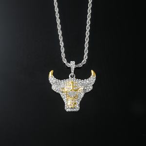 芝加哥公牛篮球锦标赛吊坠项链怀旧个性化镀金合金扭链周年纪念 - Product Image 2