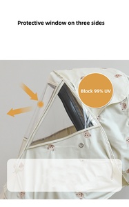 Customized Baby <strong>Stroller</strong> Rain Cover 99% UPF Protection Waterproof Polyester Black/<strong>Beige</strong> Fits 81x43x46cm/31x16x18in <strong>Strollers</strong> - Product Image 4