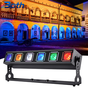6x18W <b>Battery</b> Powered LED Wash Bar with Halo <b>Ring</b> Wireless DMX for Stage and Event Lighting - Product Image 1