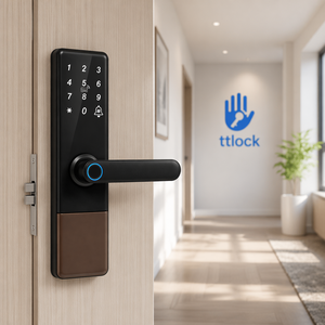 Serrure de porte électrique multifonctionnelle intelligente avec code d'empreintes digitales, <span class=keywords><strong>carte</strong></span> IC et passerelle, avec application TTLock ou TUYA <span class=keywords><strong>gratuite</strong></span> - Product Image 1