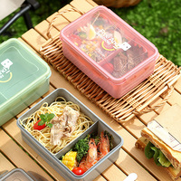 Boîte à lunch scolaire avec logo personnalisé Récipient alimentaire chauffant avec couvercle en PP Boîte à bento pique-nique en plein air pour enfants avec bouteille d'eau