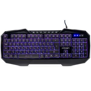 คีย์บอร์ดเกมมิ่งคราวน์ มัลติมีเดียพร้อมไฟแบ็คไลท์ LED 7 ดวงขนาดเต็มสำหรับแล็ปท็อปพีซี - Product Image 2