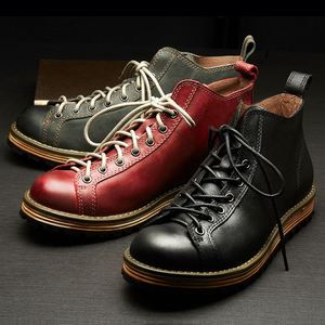 Men's Genuine Leather Work Boots High Top Casual Boots - Product Image 1