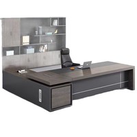 Bureau d'angle de direction moderne de luxe Table de patron de qualité en forme de L en panneaux de bois Mobilier de bureau pour villas