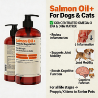 Huile de saumon sauvage d'Alaska Deley Naturals pour chiens/chats - Renforce l'immunité, favorise la santé de la peau et du pelage, DHA/EPA Oméga-3, sans OGM, 32 onces