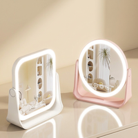 High Quality 5X Magnifying Vanity Makeup Mirror Zinc Alloy Finish 3 Color LED Lights Adjustable Brightness Personalized Rotating