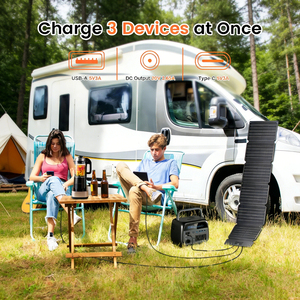 Chargeur solaire compact 60W puissant, étanche IP65, panneau pliable, efficacité de 20%, alimentation fiable hors réseau pour le camping, la randonnée, le camping-car - Product Image 3