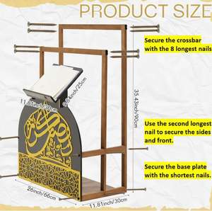 Soporte <span class=keywords><strong>de</strong></span> Madera Marrón Hecho a Mano para Alfombra <span class=keywords><strong>de</strong></span> Oración del Corán, Regalo para Eid, Ramadán, Decoración Musulmana, Soporte para Alfombra <span class=keywords><strong>de</strong></span> Oración Islámica para <span class=keywords><strong>el</strong></span> Hogar - Product Image 5