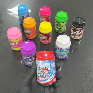 Bocaux en PET recyclé de 100 ml pour soda, bonbons, pop-corn, collations, réutilisables, en forme de canette de soda avec couvercle - Product Image 4