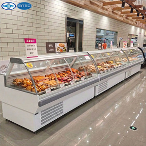 ثلاجة عرض تجارية للحوم بزجاج منحني للمأكولات الجاهزة والأطعمة المشكلة - Product Image 1