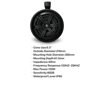 LED Variable Colors H-6108 6.5'' Waterproof <b>Tower</b> Marine <b>Speakers</b> LED - Product Image 5