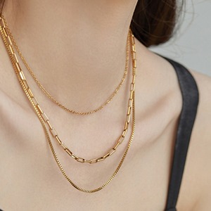 2023 nouvelles femmes trois couches double titane acier collier lumière luxe lien à la mode fête de mariage fiançailles grande idée cadeau - Product Image 1