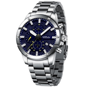 Reloj de Pulsera de Acero con Cronógrafo de 3 Subesferas y 6 Agujas para Hombre, Reloj de Cuarzo Luminoso a Prueba de Agua, Reloj Deportivo de Negocios con Esfera Grande para Hombre - Product Image 3