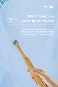 <span class=keywords><strong>Brosse</strong></span> à dents électrique sonique en bambou <span class=keywords><strong>rechargeable</strong></span>, 5 modes, étanche IPX7, avec 4 têtes et base de charge - Product Image 3