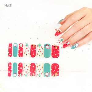 Nouvelles bandes de vernis à ongles imperméables de Noël au design français, autocollants pour ongles motif bonhomme de neige - Product Image 3