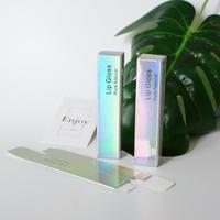 BK22B boîte d'emballage de brillant à lèvres en papier kraft de luxe personnalisée étui à cosmétiques de luxe avec doublure éponge logo en relief pour brillant à lèvres liquide