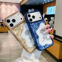Coque de téléphone Color Shield brillante et colorée en PC électroplaqué, antichoc, avec motif floral diamanté, pour iPhone 17/18 Pro