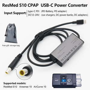 Câble d'alimentation Type-C PD vers 24V, port rond jaune, cordon d'alimentation de remplacement pour chargeur DC, pour appareil respiratoire CPAP <span class=keywords><strong>ResMed</strong></span> AirSense S10 - Product Image 4