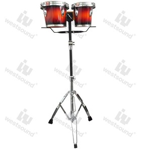 Set di batteria Bongo da 7 + 8 pollici all'ingrosso con testa di montone tamburello strumento a percussione a mano e Rack - Product Image 1