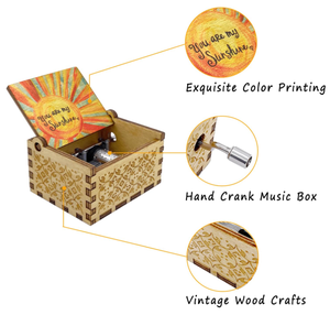 Carillon in legno a manovella, adatto ai bambini per suonare musica come regali di compleanno e di festa - Product Image 3