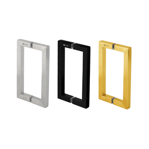 Poignée de porte en verre en forme de O dos à dos en acier inoxydable - Product Image 6