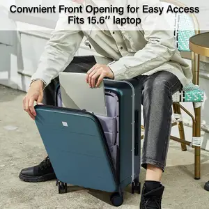 Carry On Bagagem Airline Aprovado, 20 ''Hard Shell Travel Suitcase Alumínio Frame PC Spinner Roda Bagagem com TSA Lock para homens