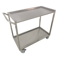 Chariot de cuisine à deux niveaux en acier inoxydable HTS HTS-LJ07, équipement hôtelier de bonne qualité, facile à assembler, 920x460x900mm