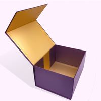 Boîte cadeau magnétique rigide en carton recyclable sur mesure, avec gaufrage, design pliable de luxe, couvercle magnétique, biodégradable