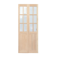 Dalle de porte intérieure en pin massif bicolore Portes intérieures en bois massif à double panneau carré supérieur