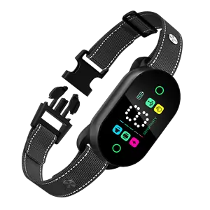 Fournitures pour animaux de compagnie Étanche Affichage couleur Rechargeable Bip Vibration E-shock Smart Anti Bark Collar