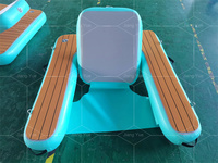 Sillón Flotante Inflable de Una Plaza con Tecnología Drop Stitch y Base de EVA Imitación Madera para Juegos Acuáticos al Aire Libre