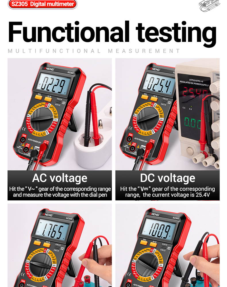 ANENG SZ305 Multimeter - Professional 1999 Counts Tester