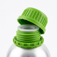 Bouteille d'huile essentielle en aluminium poli de 1000 ml, bouchon vert, protection UV, double joint, OEM B2B