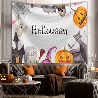 Utilitas serbaguna kustom Hippie koleksi Halloween kain latar belakang siaran langsung kualitas tinggi permadani dapat digunakan kembali
