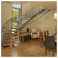 Escalier Courbé Moderne Prima Interior Haute Résistance avec Marches en Bois pour Villa et Projets