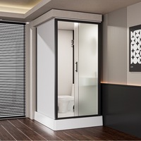 Cabine de douche WC multifonctionnelle moderne de luxe, unité de salle de bain préfabriquée avec receveur en céramique, écologique, facile à nettoyer, douche vapeur au sol