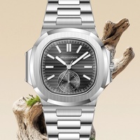 Montre classique pour homme 5980, mouvement japonais VH60, revêtement AR luminescent, cristal saphir, acier, montres-bracelets, étanche 50M