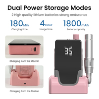Machine à ongles électrique sans fil professionnelle à charge USB-C, avec brosse en carbone conique personnalisée, haute vitesse, kit de manucure portable