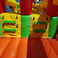 Circuito de Obstáculos Inflable de Grado Comercial, Casa de Brinco con Tobogán para Niños, Lona de PVC de 0.55 mm, Capacidad de 1000 kg, Portátil, para Fiestas al Aire Libre
