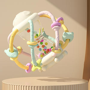 Nouveauté Jouets sensoriels Montessori Startinal <span class=keywords><strong>Sablier</strong></span> Hochet Anneau de dentition en silicone sans BPA pour bébés de 0 à 6 et de 6 à 12 mois - Product Image 1